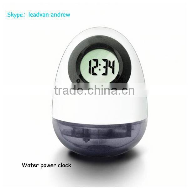 Mini Water Clock Egg Shape Water Powered Table Clock