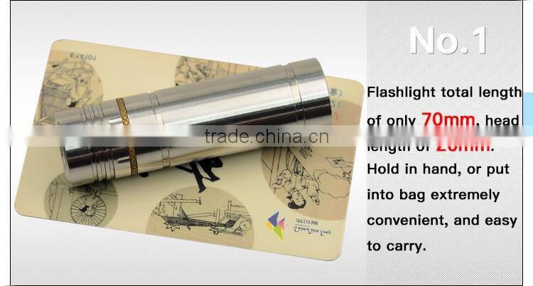 Promotion item Titanium alloy Q5 mini flashlight 16340 rechargeable torchlight