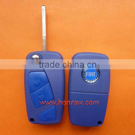 High quality Fiat 3 button flip remote shell key fiat 500(Blue Color)