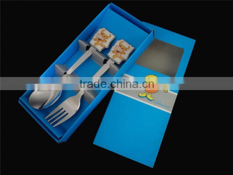 Newly design with miror polish cartoon cutlery set