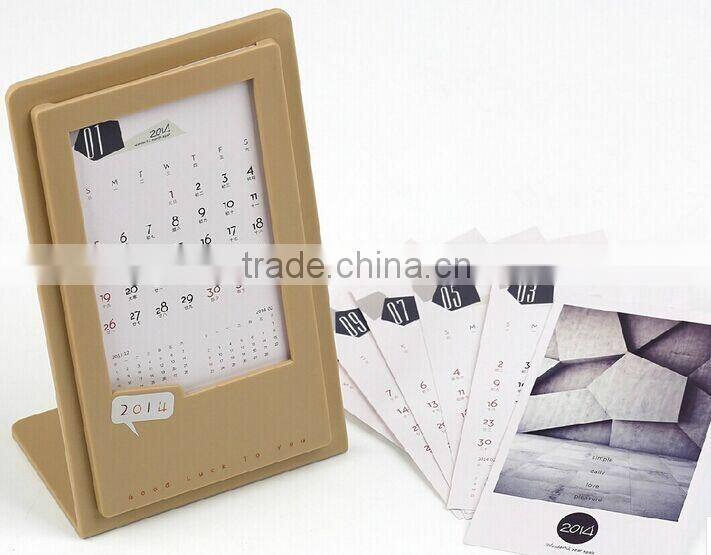 new products on china market rectangle paper-extracting rolling yearly cardboard calendar stand/classic desktop calendar stand
