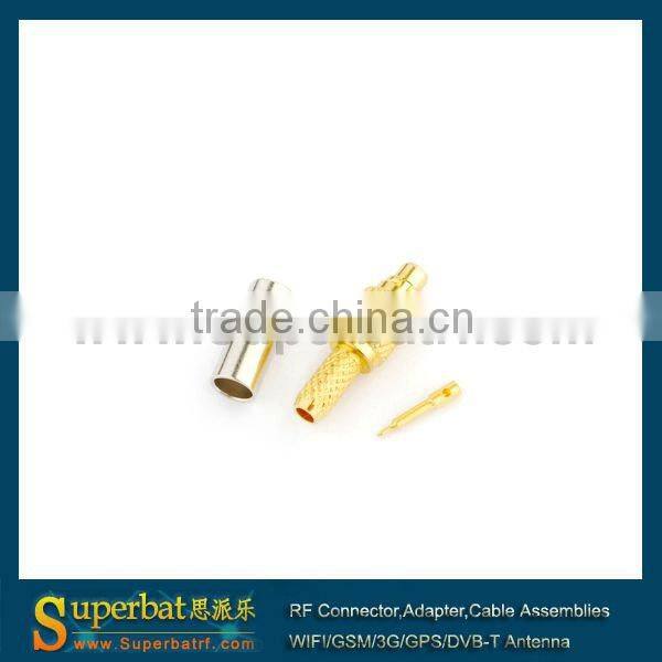 mmcx cable assembly straight Crimp Plug connector for LMR100 RG316 RG174