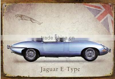 Wholesale printing custom made wall plaques vintage metal letters wall plaque sports car metal craft