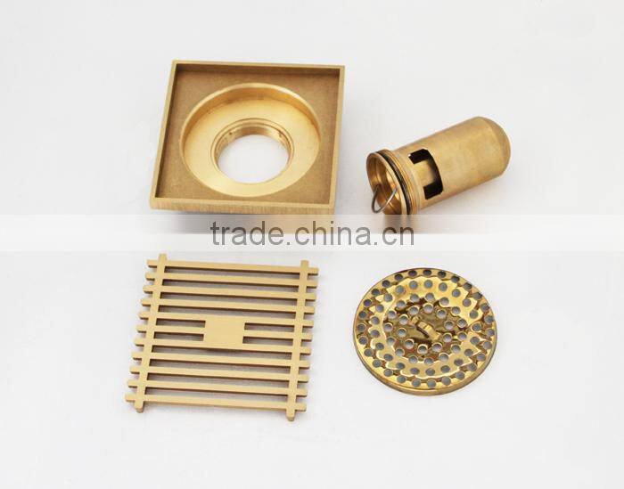 High Quality Square Design Floor Drain Brass Deep Water Seal Anti-odor