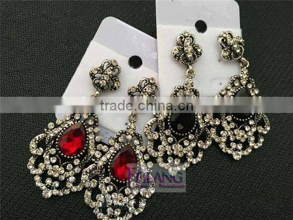 Big Earrings Red Or Black Jewelry Drop Retro Earrings Hypoallergenic