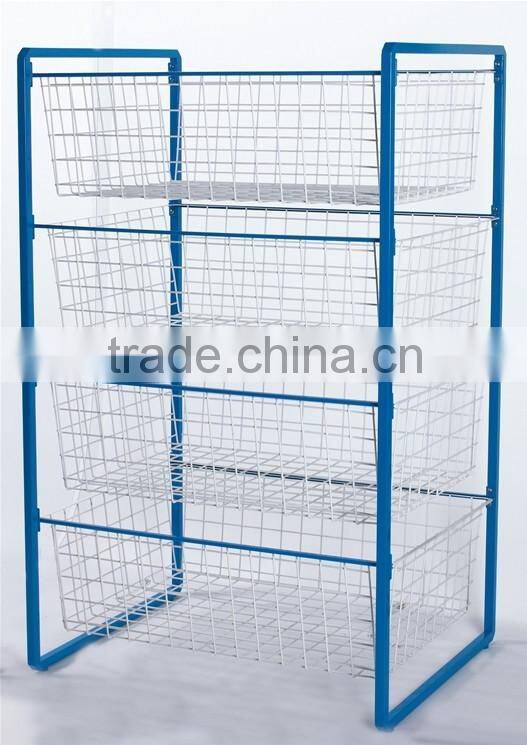 4 Sliding Basket Powder Coating Chrome Wire Shelving