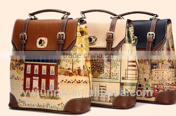 2015 New wholesale price lady fashion digital printing travel backpack