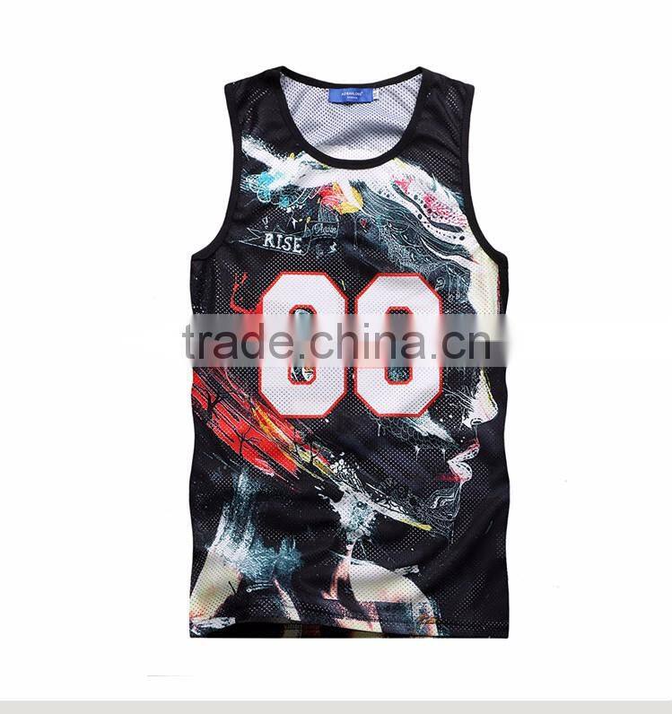 Yingzhong garment 2016 New summer full over sublimation printed vest