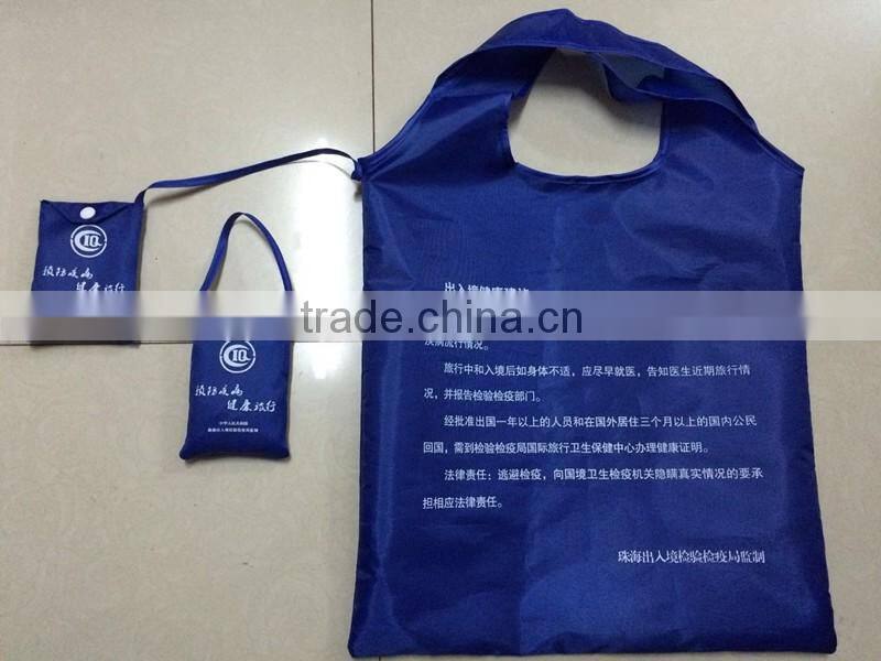 Custom 210 t Ripstop nylon these reusable folding shopping bag with small pouch