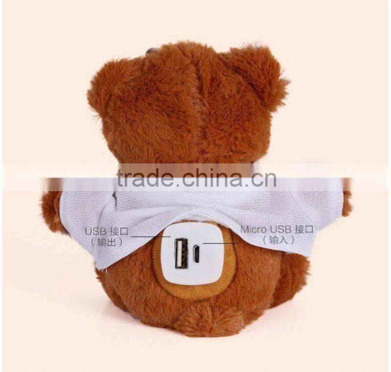 Mini Teddy Bears Birthday Gift Power Bank Plush Phone Charger
