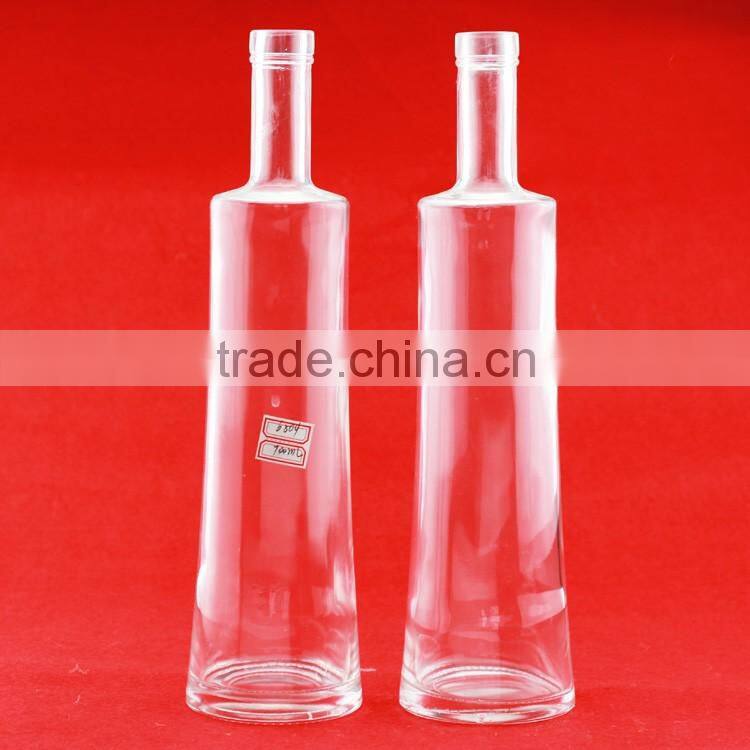 High-end Best Selling liquor frosted bottles 750ml Ice hockey shape glass bottles oilve oil transparent bottles