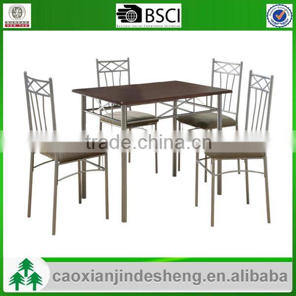 Dining room furniture simple design 1+4/ sets metal dining table and chair
