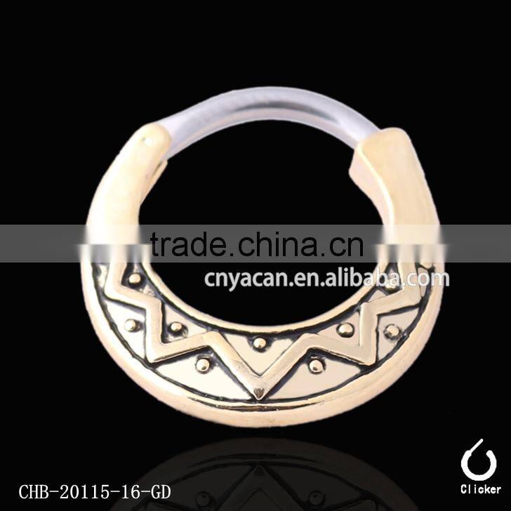 Gold Plated 316L Surgical Stainless Steel And Brass Material Septum Ring Nose Piercing