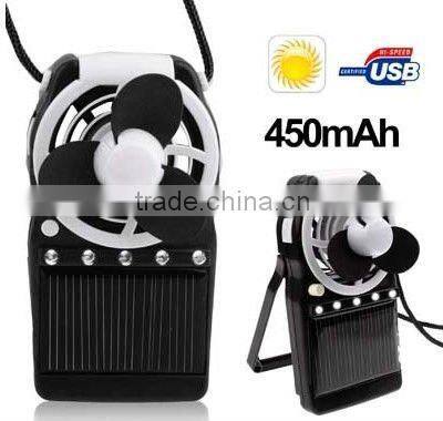 2015 hottest led light solar camping fans with moble charger function