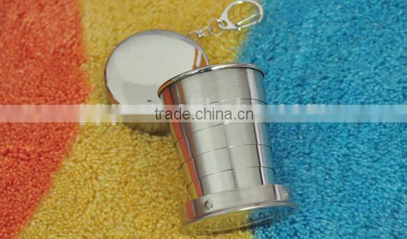 Stackable easy taking 140ml leak-proof eco-friendly FDA LFGB fodable stainless steel beer mug cup tumbler