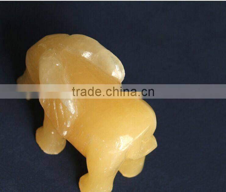 yellow crystal gemstone animals elephant carving