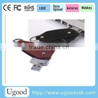 High quality bulk cheap gadget Leather USB flash drive, Stock Product full capacity USB Stick, Leather portable Flash memory