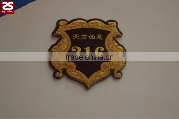 stainless steel hotel room number sign