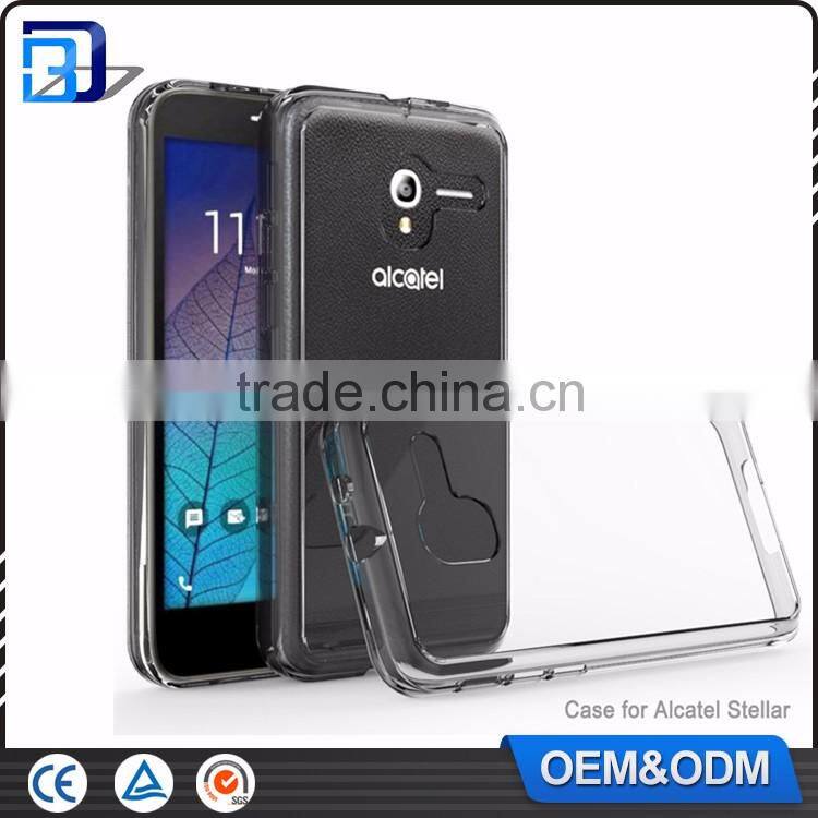 Amazon Hot Sale Anti Scratch Acrylic Clear PC Back + TPU Bumper Phone Cover For Alcatel Stellar Tru Clear Case Paypal Accept