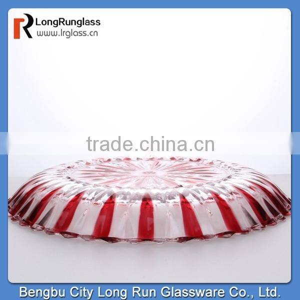 LongRun high quality clear colored glass fruit plate wholesale