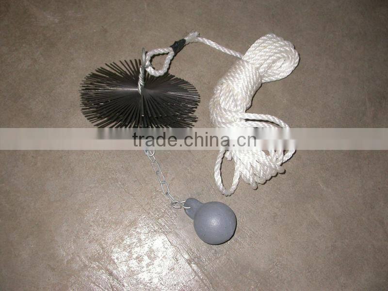 round flat metal wire chimney brush
