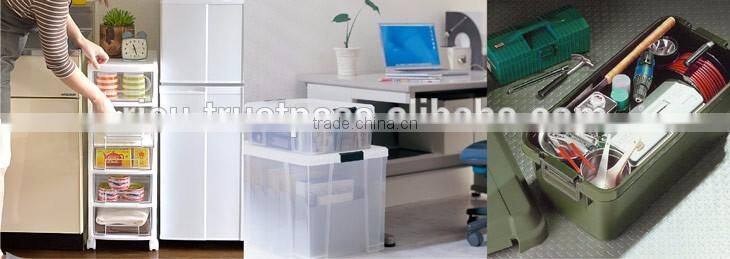 Various sizes of open top trash containers with casters and handle