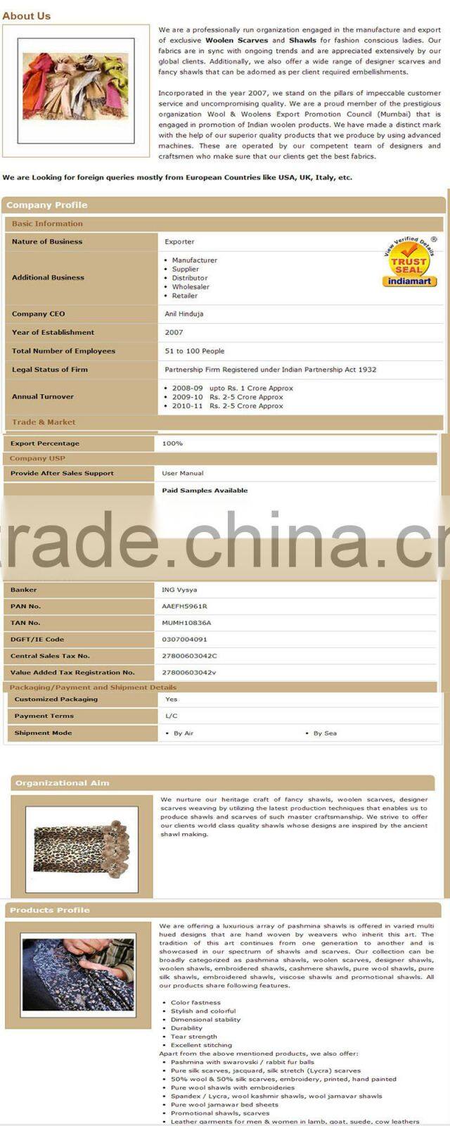 Wool Shawls 15080 C, Aari Embroidery