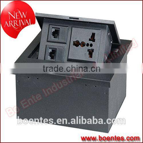 Smart Tabletop Power Plug with RJ45/Economic Pop Up Tabletop Socket Black Color