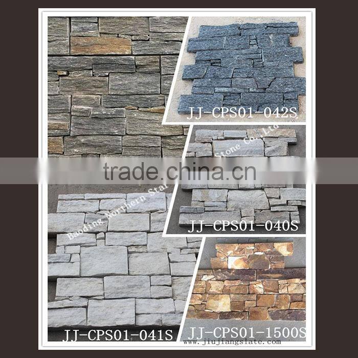 Natural slate cement backed for construction stone veneer cultur stone