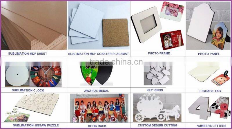 China manufacturer A4 heat press mdf jigsaw