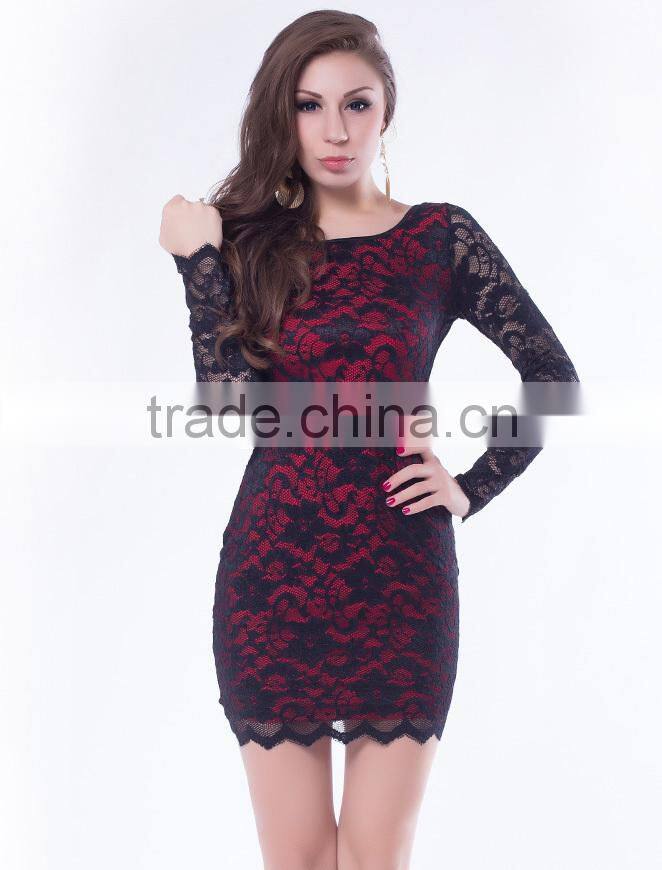 Latest design new fashion mature women party wear beaded lace dress big size