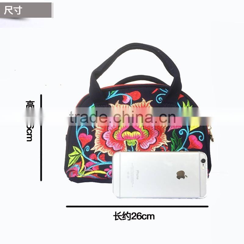 Luckybags new design embroidery handbag women handbags flower hand embroidery flower designs