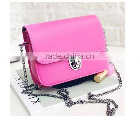 Fancy shoulder bag long chain handbag leather for girls