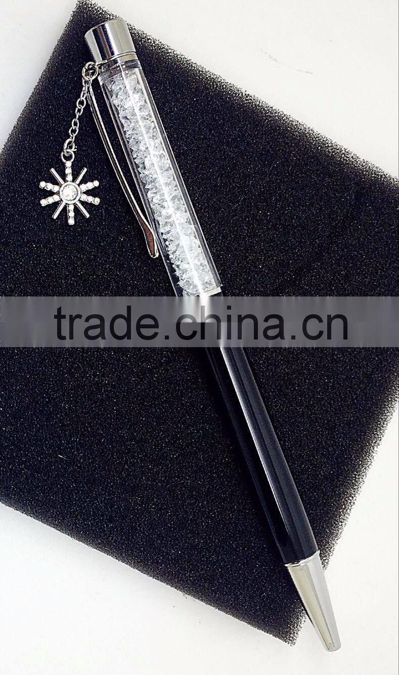 Beautiful crystal ball pens with sun flower pendant for Christmas gifts or wedding gifts