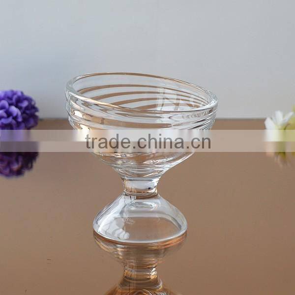 Hot selliing crystal clear elegant glass cup/ice cream glass cup with high quality and competitive price