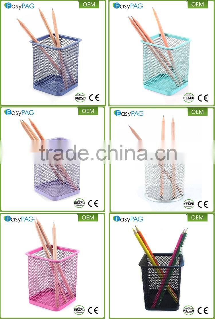 China factory made desktop fancy custom rotating metal mesh pen holder