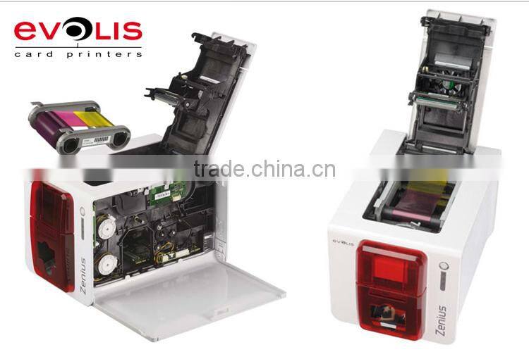 factory authorized reseller evolis zenius edge-to-edge desktop cheap plastic id card machine 300dpi
