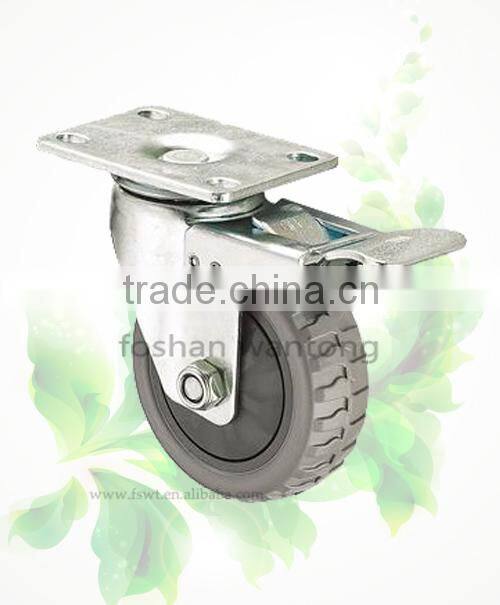 Red PVC Hardware Wheel 100mm Top Plate Swivel Industrial Casters