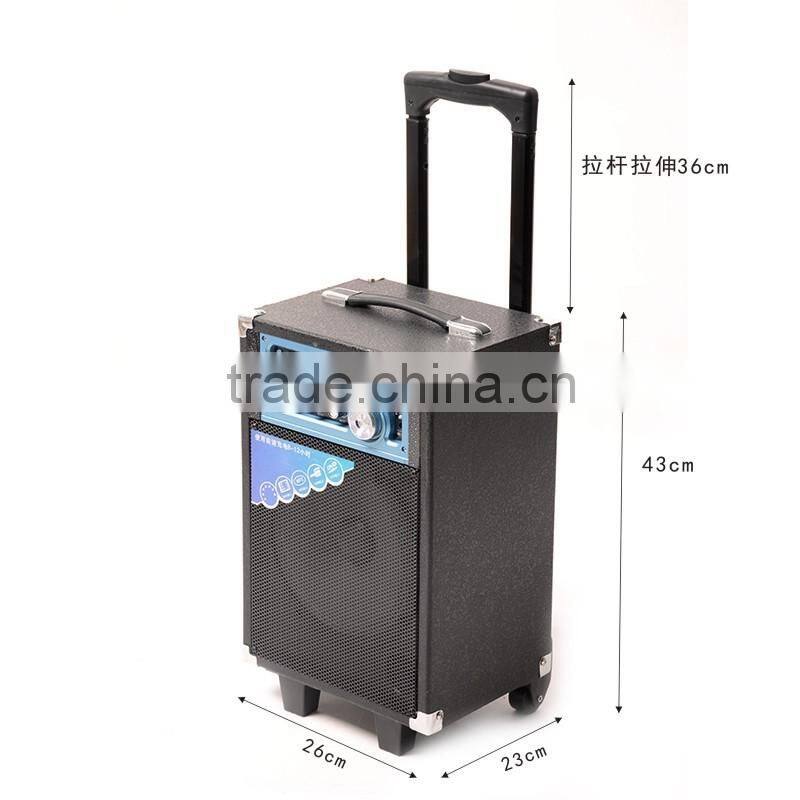 Professional amplifier wooden bluetooth portable trolley speaker