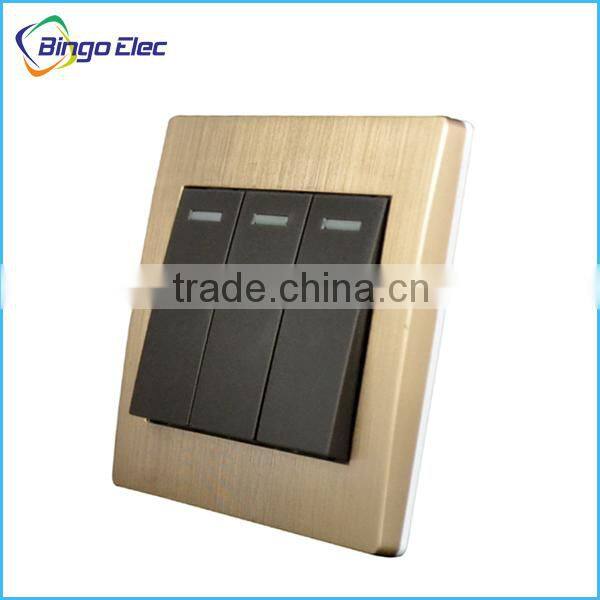 new design brushed golden wall switch and socket 10A 250V