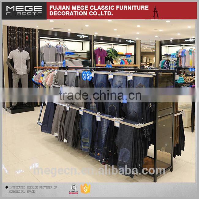 Clothes Store Metal Jeans Display Shelf