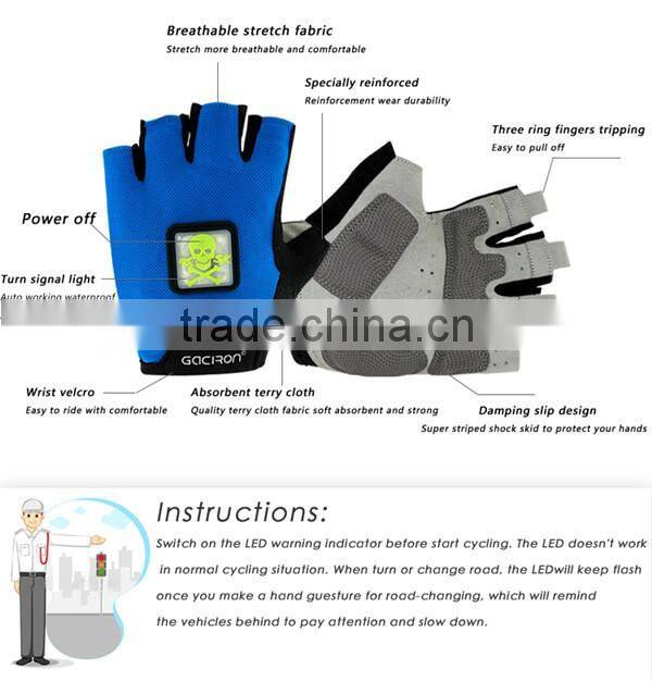 Gaciron Half Finger Mesh Breatheable Shockproof Mountain Bike Gloves