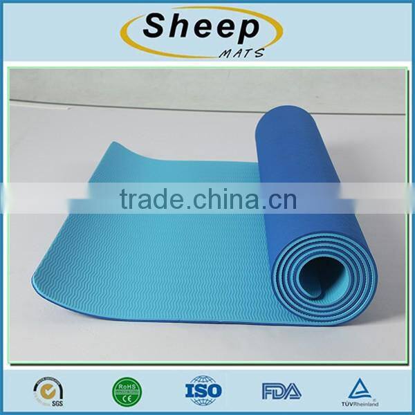 China wholesale blue TPE material foldable waterproof yoga mat