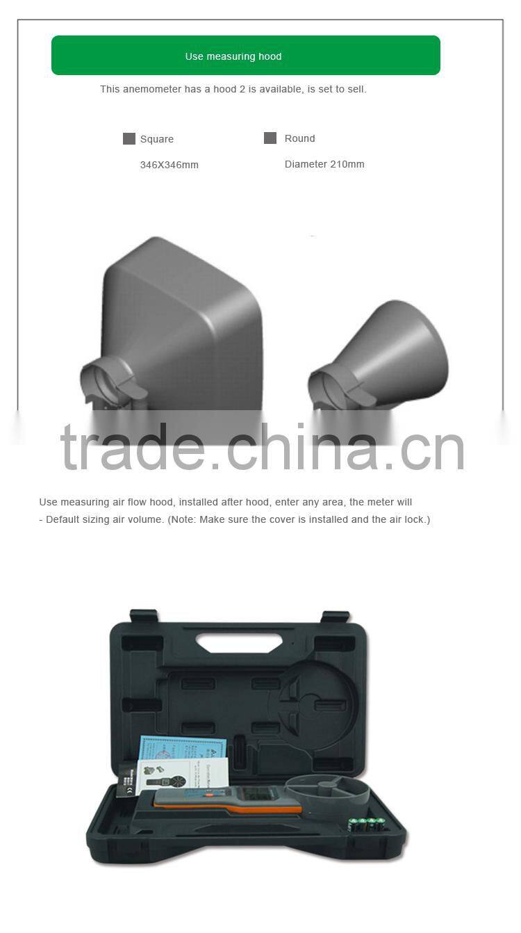 AZ8916 High Precision 10cm Vane Digital Anemometer Wind Speed Measuring Instrument Air Flow Detector with Optional Wind Shield