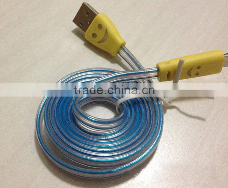 micro usb data cable with charging and data transferring function With LED Lighting