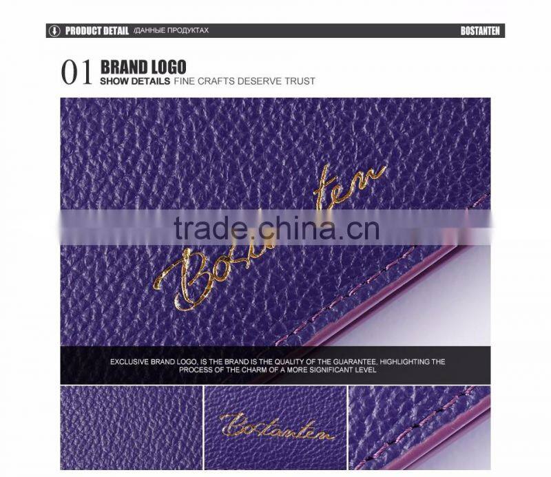 cowhide leather famous brand women wallet and hand purse good quality