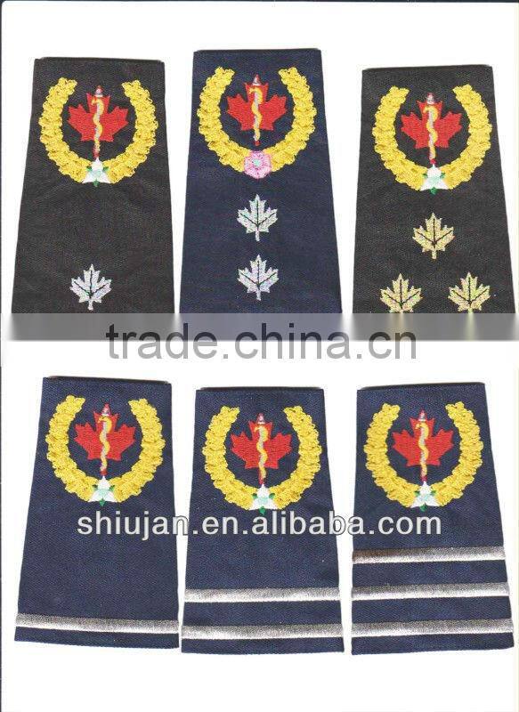 Military Rank Shoulder Emblem Embroidery Patches/Badges