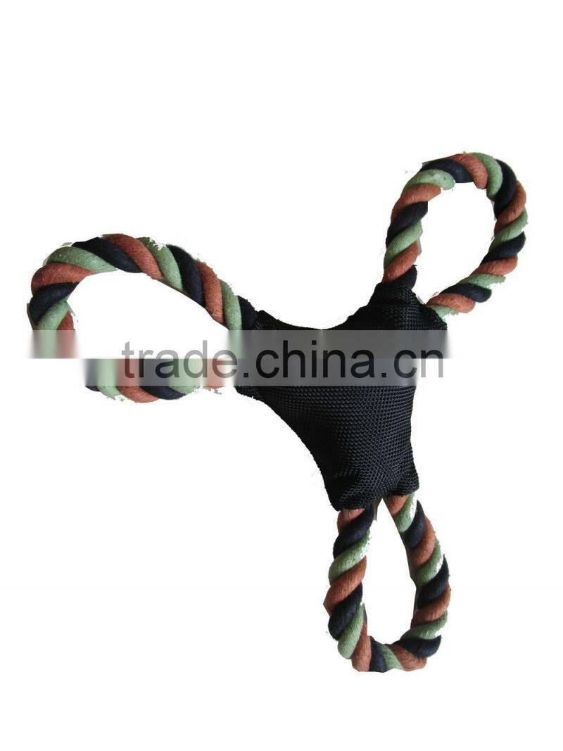 squeaky oxford fabric dog chew toy with rope