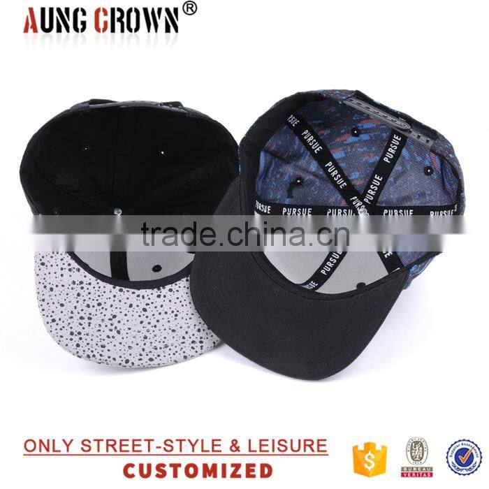 korean style floral digital print snapback caps