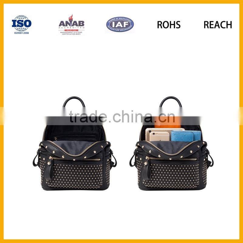 2016 wholesale fashion custom women high school leather laptop bag backpack